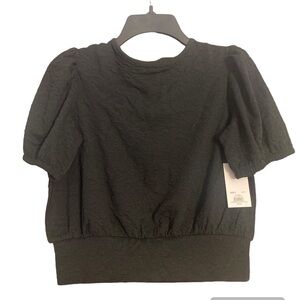 So PUFF SLEEVE TOP W/CUTOUT BACK XS